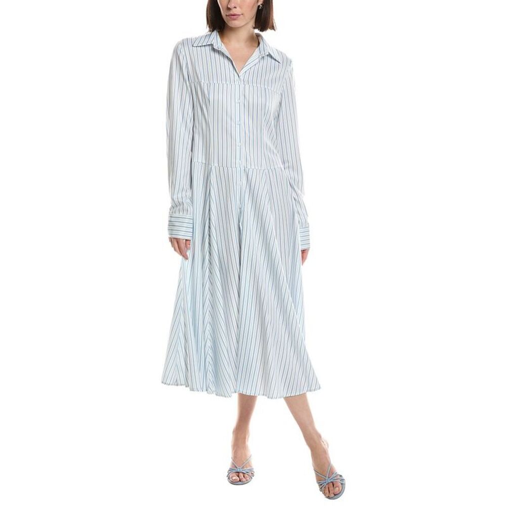 Hl Affair Womens Long Sleeve Midi Dress, Blue